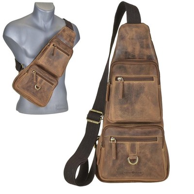 Greenburry Leder Umhängetasche CrossOver Bag I BodyBag Vintage Eingurtrucksack