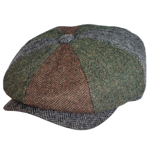 Denton Gatsby Newsboy Cap Patchwork Bakerboy Hat Herringbone Wool