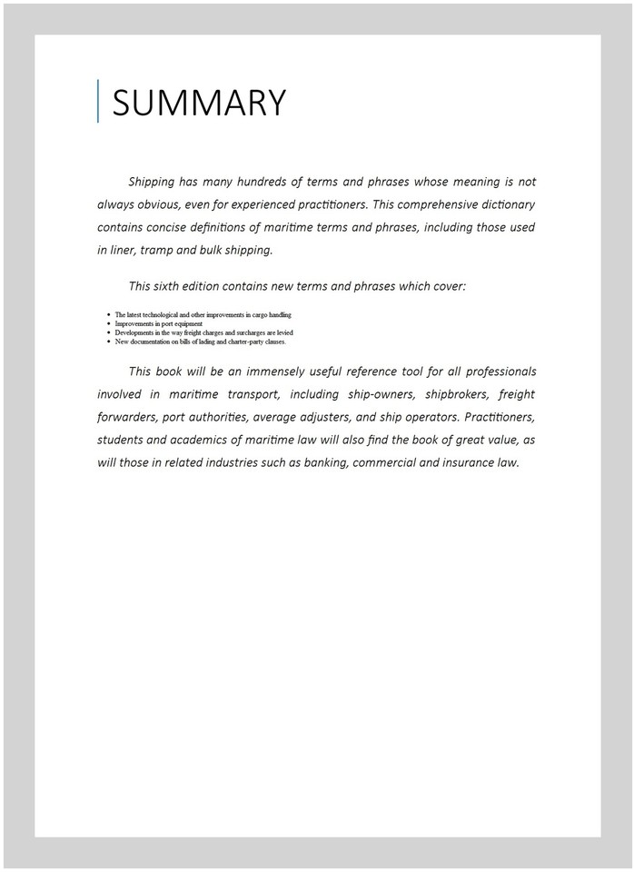 Dictionary of Shipping Terms, Hardcover by Brodie, Peter, Like New Used