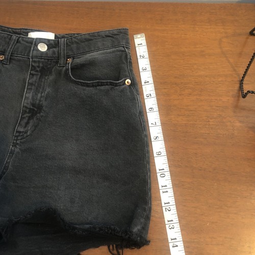 H&M black denim jean cuffed shorts size 4 Juniors 3” inseam - Picture 7 of 9