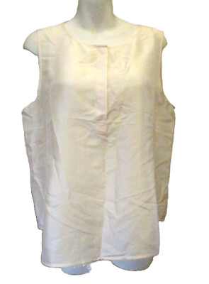 J Crew Top Silk Shell Shimmery Ecru Blouse Size 12 Half Button Hidden Placket
