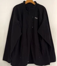 TYR  Fleece Jacket Men XXL  Black Warmer Swimmers Full Zip Pockets Cozy Travel