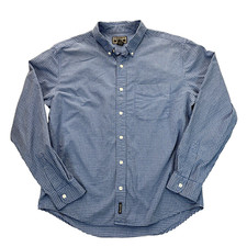 Abercrombie Fitch Shirt Mens Large Blue White Check Button Up Casual Outdoor