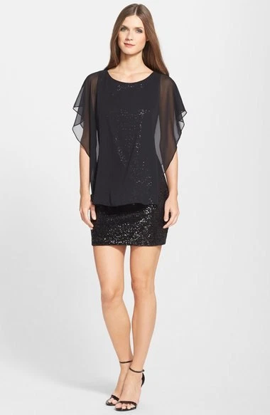 Betsy & adam store sequined bodycon dress