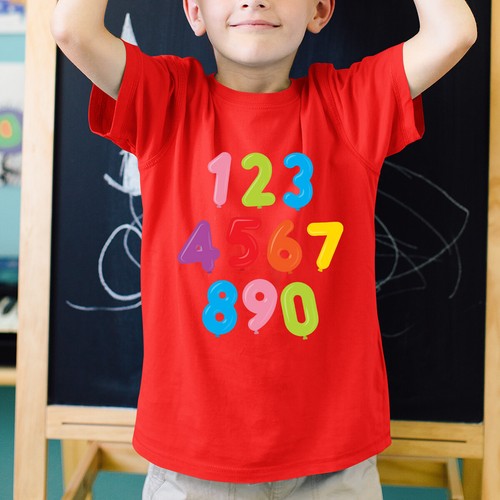 Boys and Girls Balloon Colourful Number Day Ideas T-Shirt Tee for Kids #ND - Picture 11 of 35