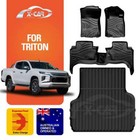 3D Floor Mats Tub Liner for Mitsubishi Triton MQ MR Dual Cab 2015-2024 Cargo Mat