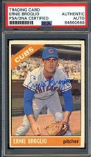 Ernie Broglio PSA DNA Coa Signed 1966 Topps Autograph