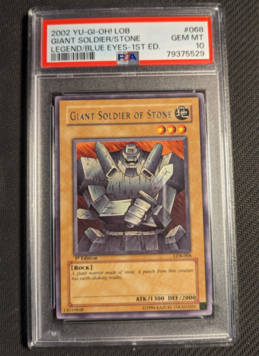 Yugioh Giant Soldier of Stone LOB-068 1st Edition Rare PSA 10 Gem Mint! - Picture 1 of 2