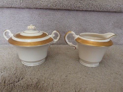 VINTAGE Syracuse Old Ivory Bracelet Gold Encrusted CREAMER AND COVERED SUGAR - 第 2/9 張圖片