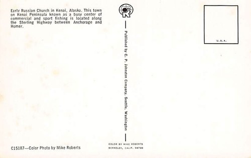 Postal postal: Iglesia rusa temprana, Kenai, Alaska - Imagen 2 de 2