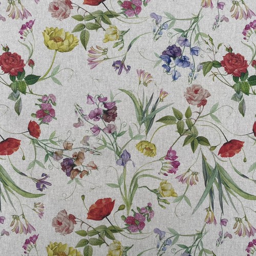 Tela de tapicería cortina de aspecto lino rico en algodón para animales y flores - Imagen 44 de 55