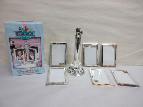 Baby Treasures Silver Plated Metal 3x4 Photo Frame Carousel Studio Silversmiths