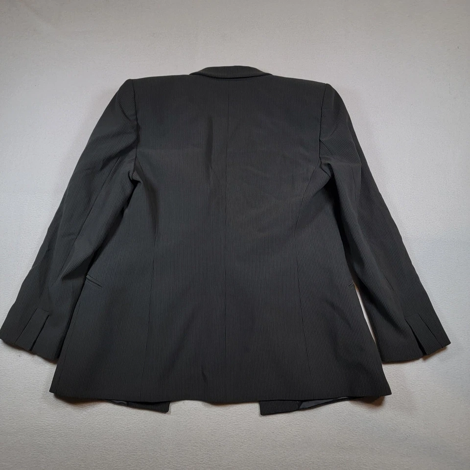 Куртка блейзер женская Giorgio Armani шерстяная смесь размер IT 48 США 10 черная в тонкую полоску - Изображение 3 из 4