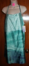 STARS ABOVE Ladies Medium CAMISOLE teal satin w/ adjustable straps NEW w/ Tags