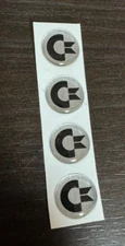 ** Sheet of 4 Round Commodore Stickers C64 Commodore 64
