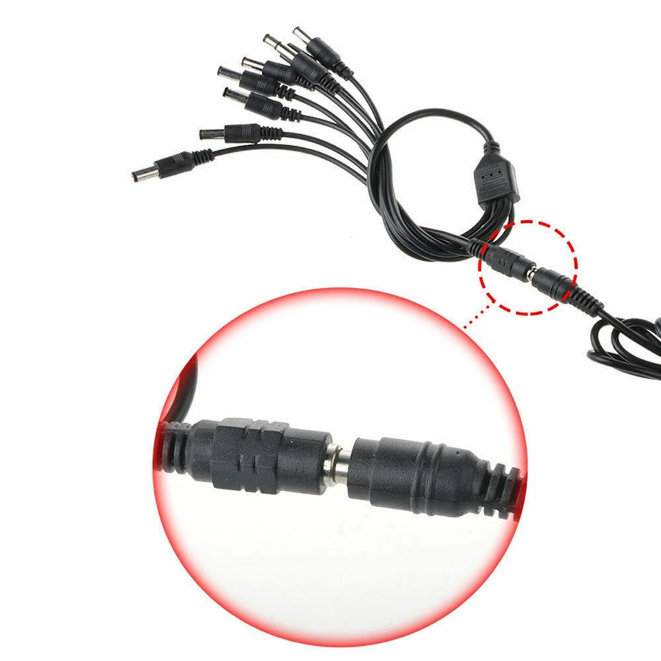 PwrON LOREX 12VDC 2A Security Camera Power Supply Adapter & 8 way Splitter Cable - Image 3 of 4