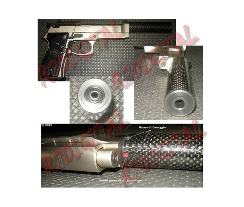 COMPENSATORE PLUS FIBRA DI CARBONIO Per PISTOLA BERETTA 92 FS Silenzia - Picture 3 of 3
