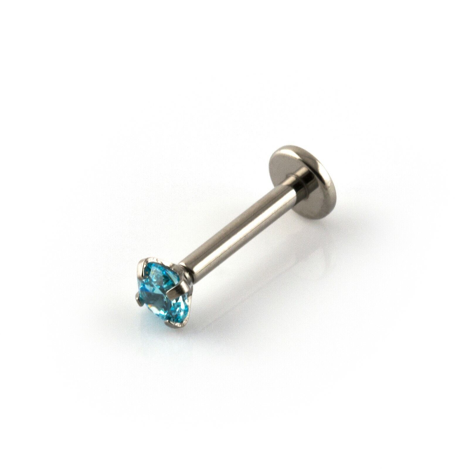 Labret With Gem Lip Piercing Stud Monroe Tragus Helix Internal Thread TITANIUM - Picture 8 of 19