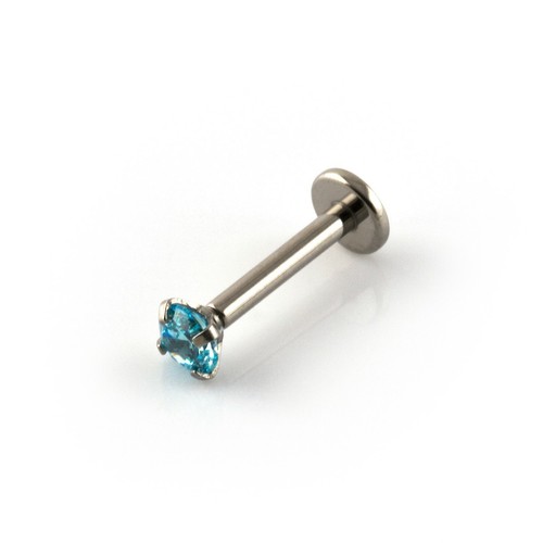 Labret With Gem Lip Piercing Stud Monroe Tragus Helix Internal Thread TITANIUM - Picture 8 of 19