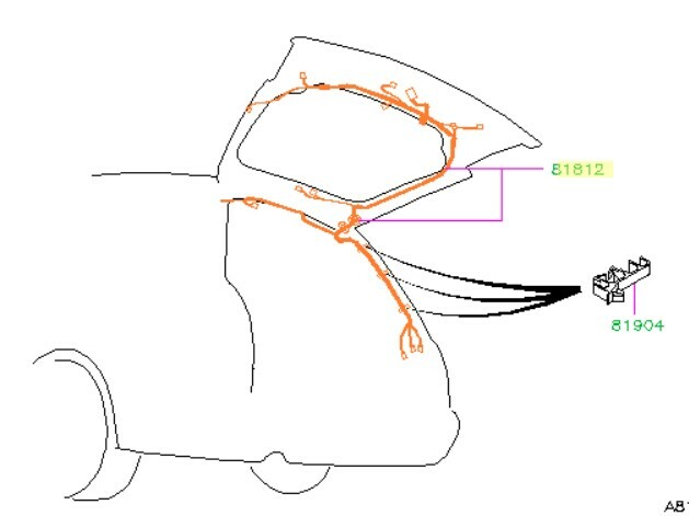 2007 2008 2009 Subaru Outback Rear Lift Gate Harness Cord