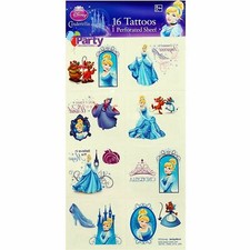 New Cinderella Tattoos 16ct Disney Princess Girls Favor Birthday Party Supply