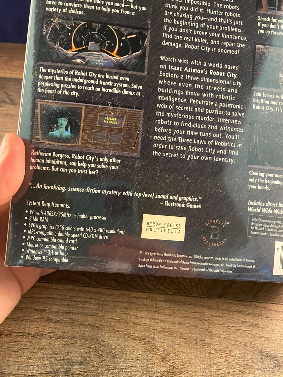 Vintage Robot City Big Box PC Windows Game 1995 Byron Press Vintage Robot City Big Box PC Windows Game 1995 Byron Press