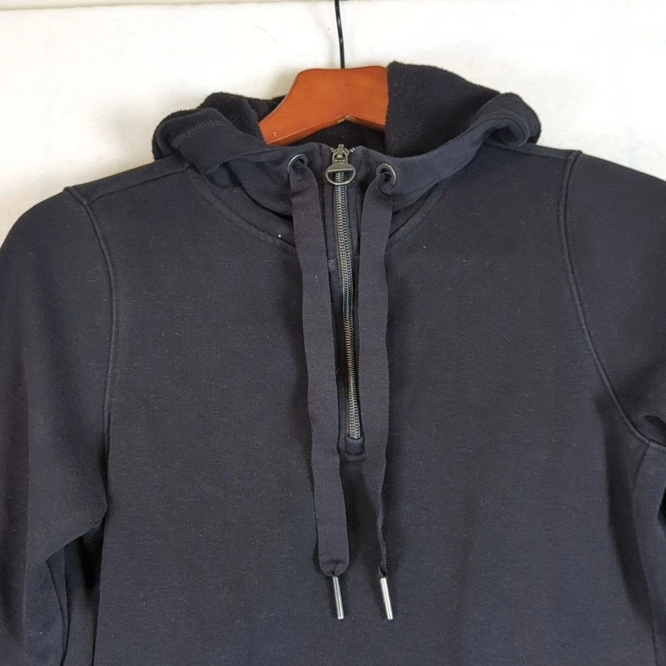 Athleta Black Fleece Lined Hooded Athleisure Hoodie Sweater XXS - Image 3 of 4