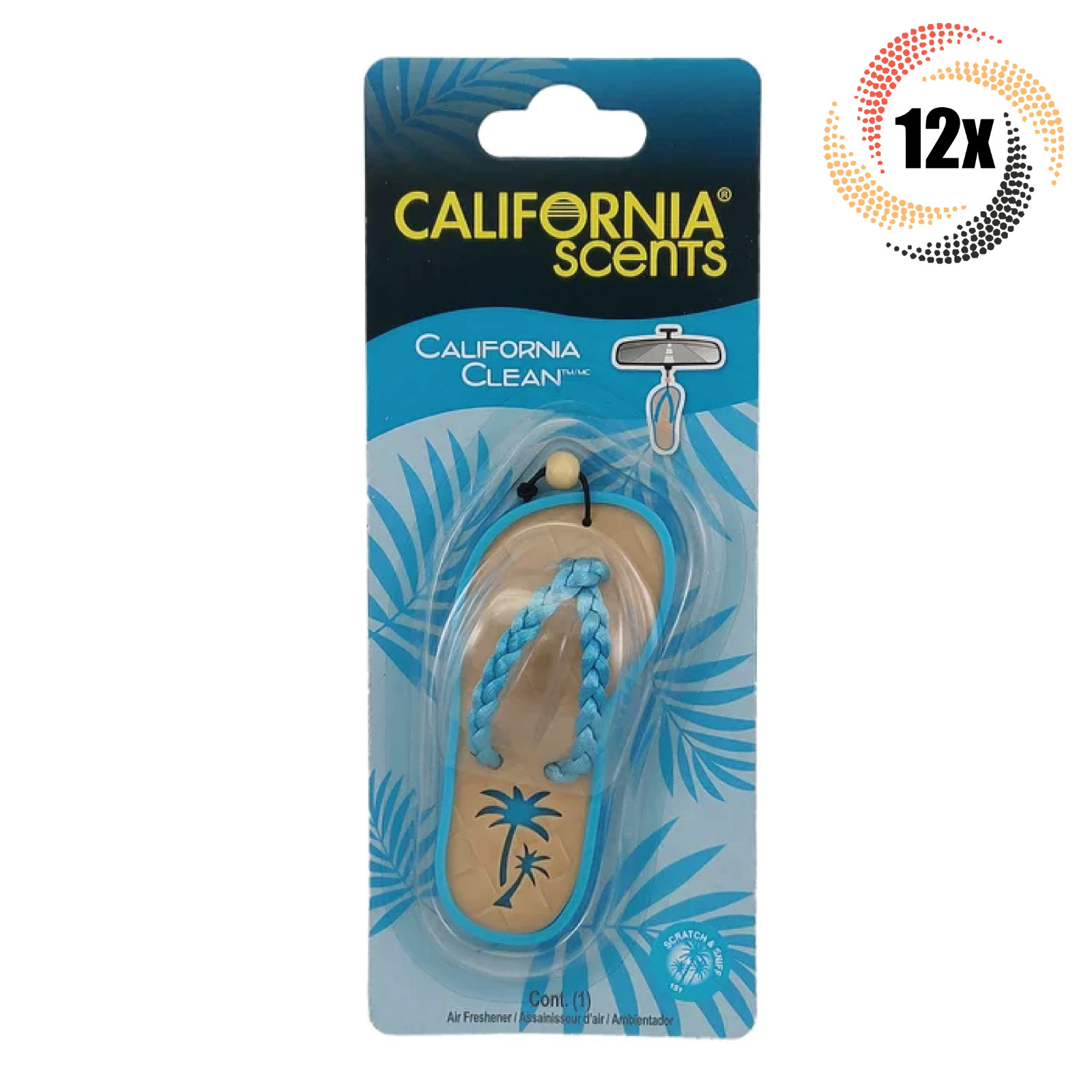 12 упаковок освежителя воздуха California Scents California Clean Scent Sandal для автомобиля