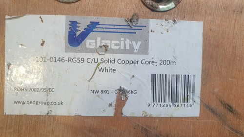 200m RG59 Coaxle Cable, White