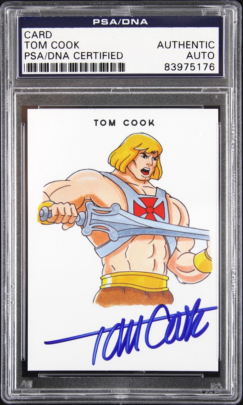 1983-1985 Tom Cook Masters of the Universe Signed Slabbed Card (PSA/DNA)