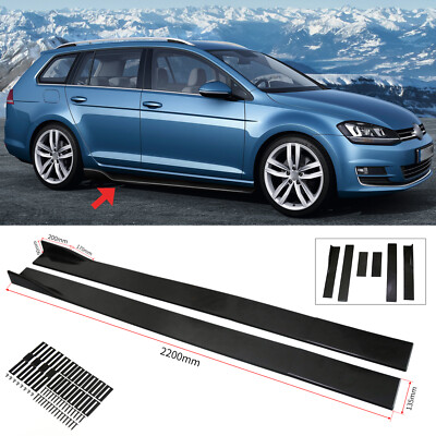 #ad Glossy Black Side Skirt Extension Lip Rocker For 14 20 Volkswagen Golf GTI MK7 $42.23