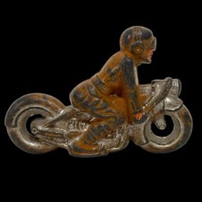 Vintage Metal Soldier Goggles Harley Indian Motorcycle Barclay Manoil Toy