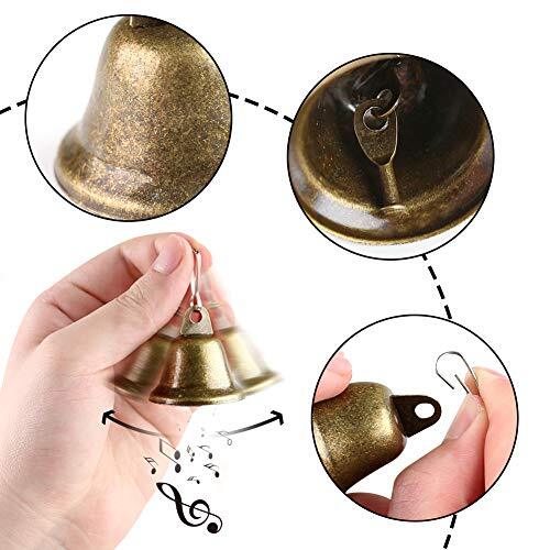 16 Pack Bronze Bells with Spring Hooks Hanging for Wind Chimes ...
