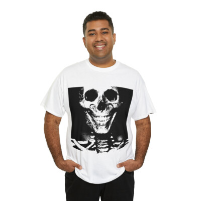 T Shirt Unisex Adult Retro Style Skateboarding Tee Zombie Skeleton