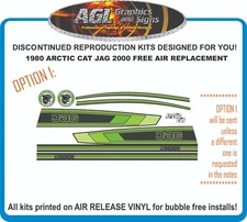 1980 Arctic Cat Jag 2000 Free Air Replacement Decal Kit  graphic 3000 3000 F/C