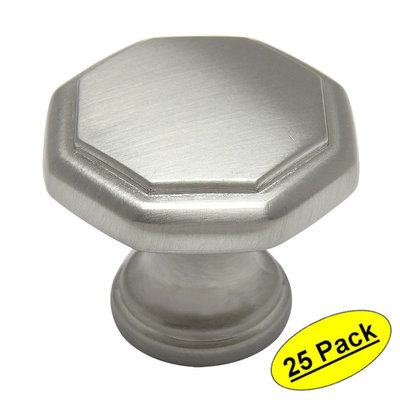 *25 Pack* Cosmas Cabinet Hardware Satin Nickel Octagon Cabinet Knobs #5181SN