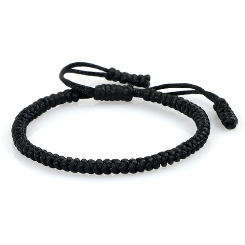 Bracelet Homme Zense – Fin, Corde Cirée Noire, Ajustable ZB0360