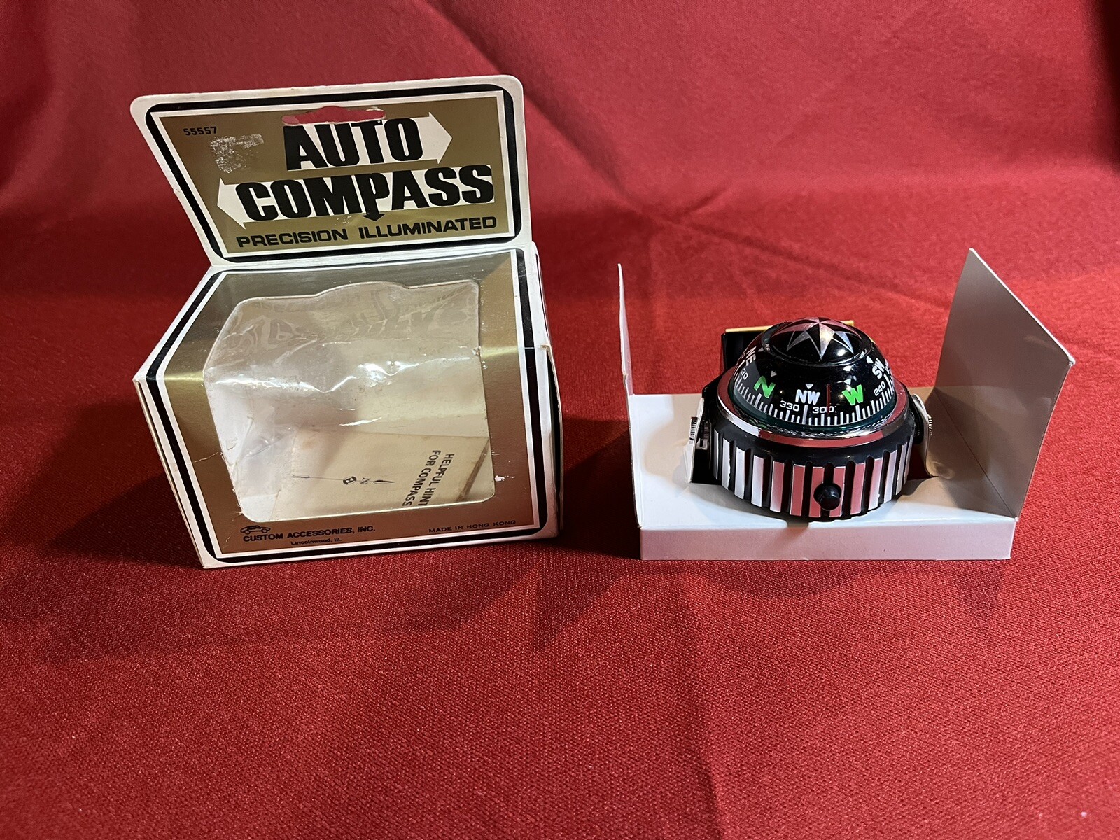 Vintage NOS Auto Compass Custom Accessories Inc Precision Illuminated New In Box eBay