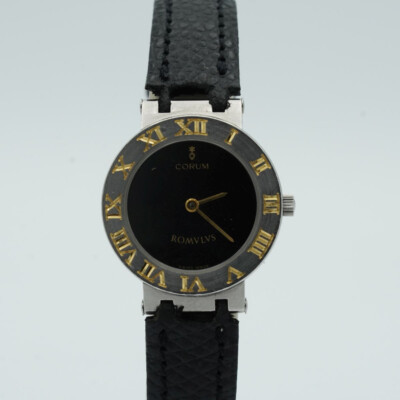 CORUM ROMULUS DAMEN UHR QUARZ 26MM STAHL/GOLD MIT LEDER BAND ARMBANDUHR 2