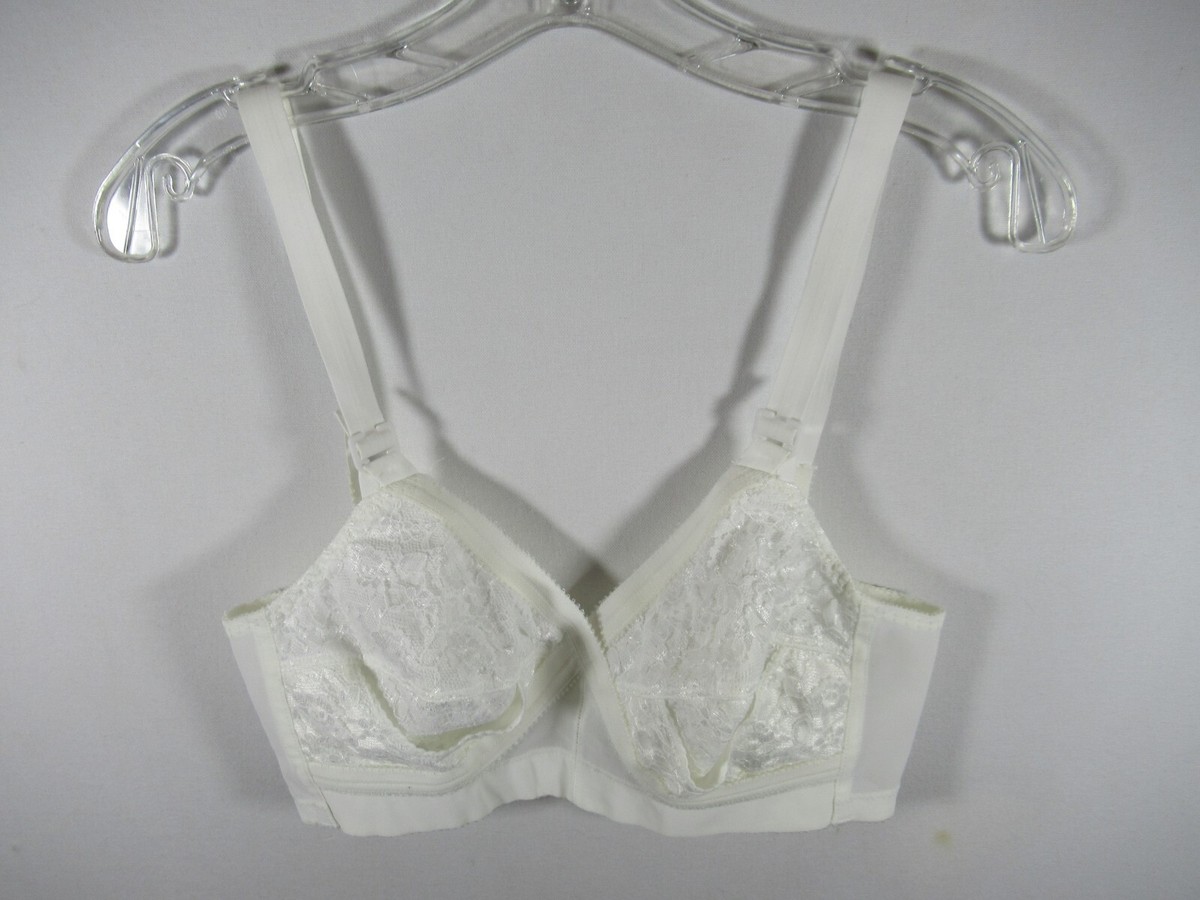 Vintage 70s JCPenney Underscore Crossover Bra 36B White Wireless