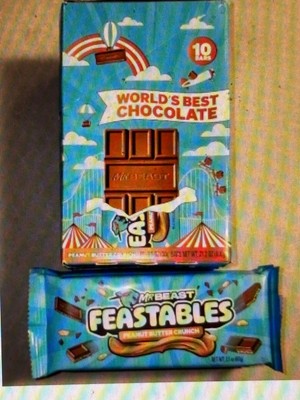 (10) PACK MR. BEAST FEASTABLES PEANUT BUTTER CRUNCH 2.1 OZ each 12/25/25