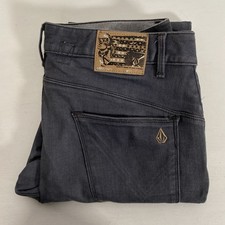 Volcom Mens Grey Raiser Tapered Skinny Stretch Jeans Size 33 Very Good JK163