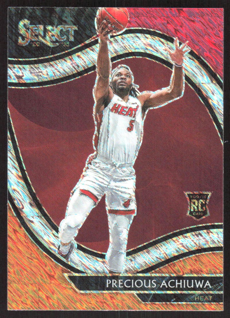 3025J 2020-21 Panini Select #281 Precious Achiuwa Red White Orange Shimmer