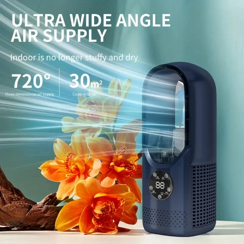 Portable Bladeless Tower Fan with Water Mist Cooling | USB - Image 4 of 4