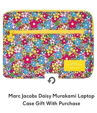 Marc Jacobs MURAKAMI Daisy Flowers Yellow Pop Laptop Bag case soft new 14" x 10"