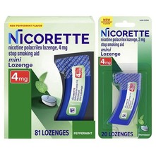 Nicorette Mini Nicotine Lozenges,4 mg Peppermint Flavor,101Count Exp 4/2026. A8