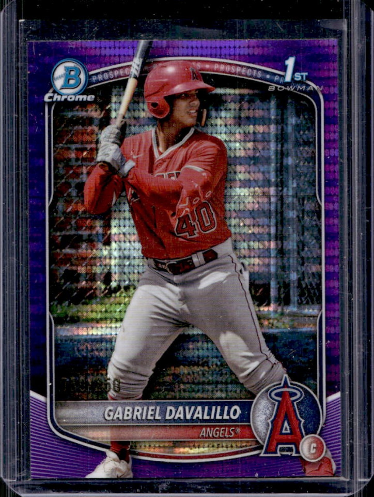 2025 Bowman Chrome Gabriel Davalillo Purple Pulsar Refractor 1st Prospect #/250