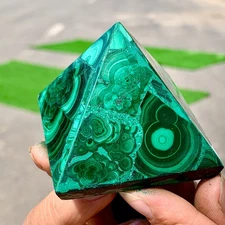 116G Natural malachite Pyramid Chakra Treatment Energy Stone Generator Spiritual