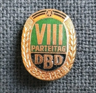 Abzeichen DDR: VIII. Parteitag DBD Bauernpartei Berlin 1968 20 Jahre Blockpartei