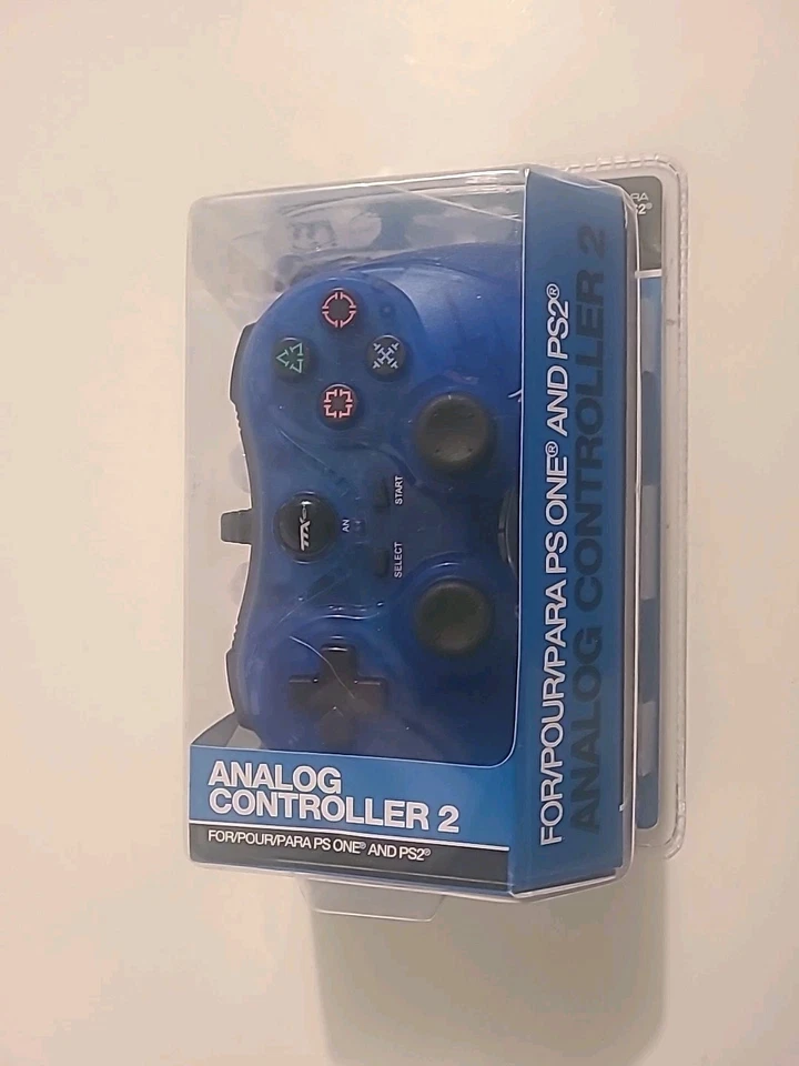 TTX Tech Analog Wired Controller PlayStation 1/PlayStation 2 ps1/ps2 Clear Blue - Image 2 of 4